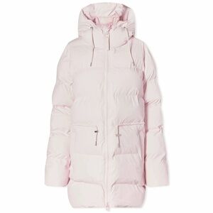Rains Women Small Candy Pink Alta Long Puffer Parka
